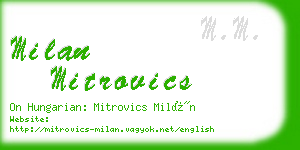 milan mitrovics business card